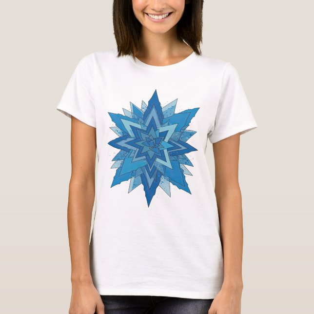 Cool Blue FROZEN Bold Design T-Shirt (Front)