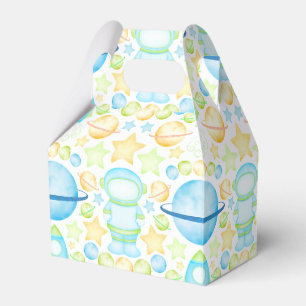 Cool Blue & Green Boys Outer Space Astronaut Favour Box