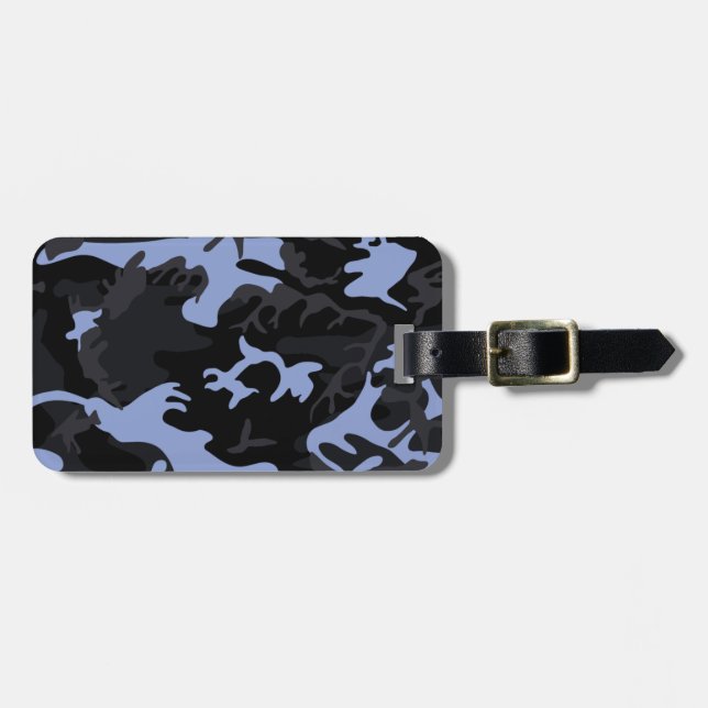 Cool Blue Highlights Camo Luggage Tag (Front Horizontal)