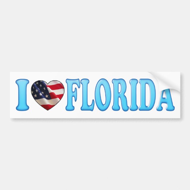 Cool Blue I heart Florida - Bumper Sticker (Front)