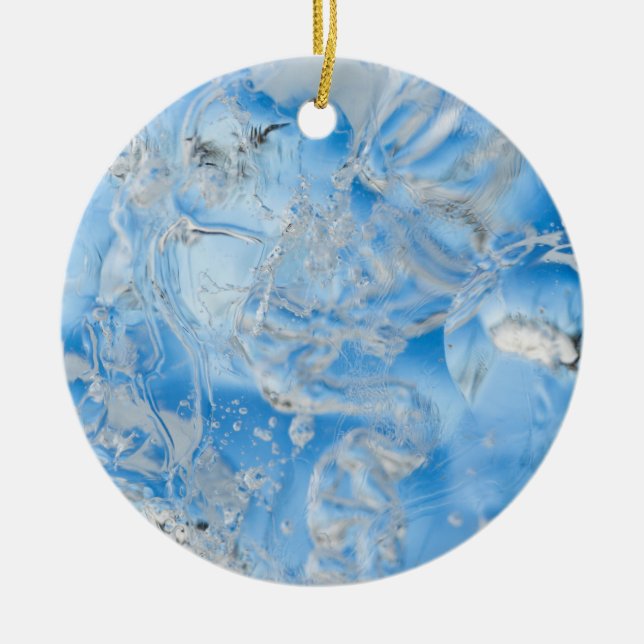 Cool Blue Iceberg Ceramic Tree Decoration (Front)