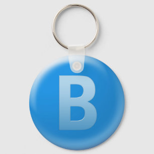 cool blue key chain, letter B Ring