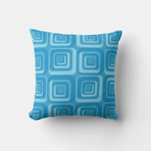 Cool Blue Layers Throw Pillow