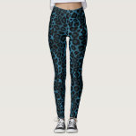 Cool Blue Leopard Animal Print Leggings<br><div class="desc">Cool Blue Leopard Animal Pattern Print Leggings. ⭐ 99% of my designs in my store are done in layers. This makes it easy for you to resize and move the graphics and text around so that it will fit each product perfectly. ⭐ (Please be sure to resize or move graphics...</div>