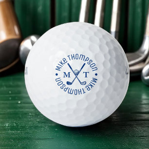 Cool Blue Logo Monogram for a Golf-Player Golf Balls
