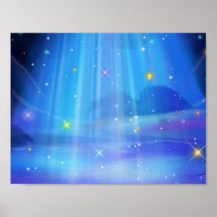 cool blue magical light poster