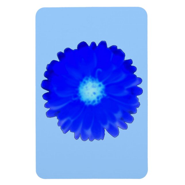 Cool Blue Marigold Premium Magnet (Vertical)
