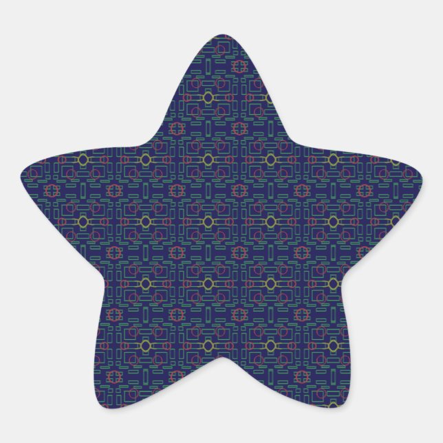 Cool Blue ModernAbstract Geometric Squares Sticker (Front)