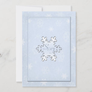 Cool Blue Monogrammed Winter Wedding Invitation
