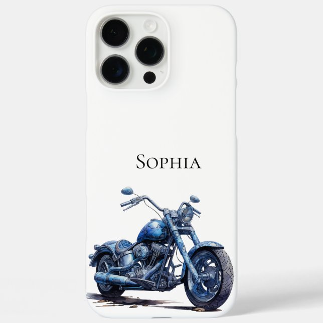 Cool Blue Motorcycle Case-Mate iPhone Case (Back)