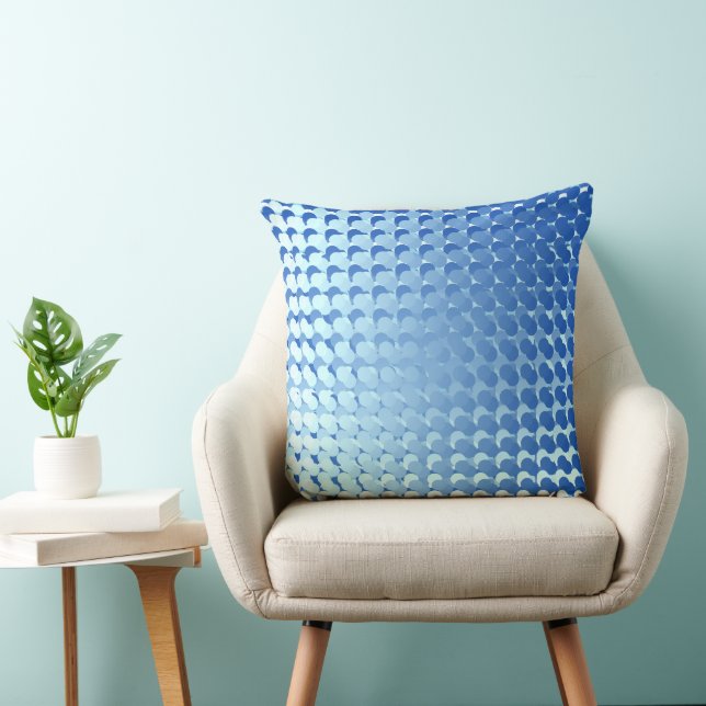 Cool Blue Multi Matrix Design Throw Pillow (Chair)