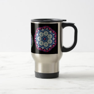 cool blue n pink kaleidoscope travel mug... travel mug