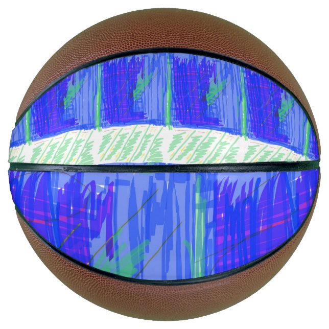 Cool Blue Nautical Abstract  Basketball (Front)