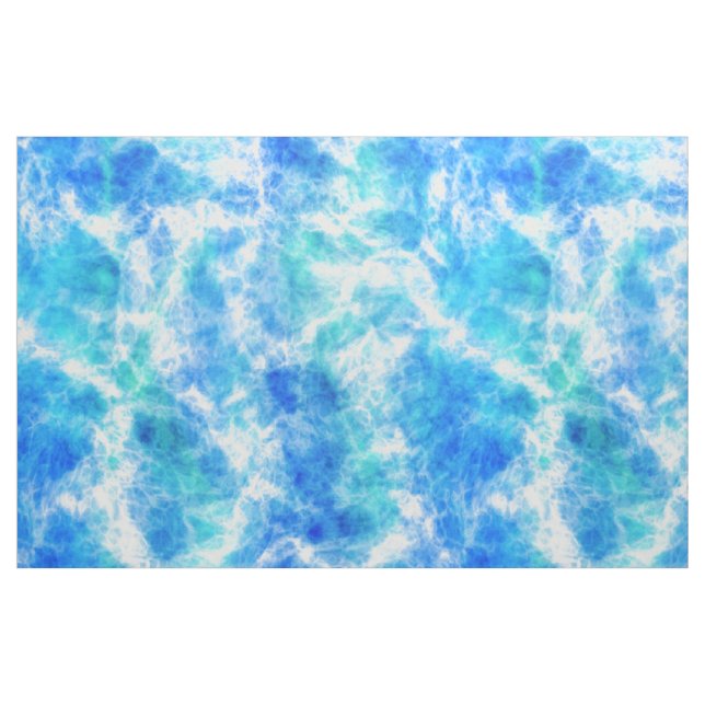 Cool Blue Ocean Surf Waves Pattern Fabric (Fat Quarter)