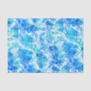 Cool Blue Ocean Surf Waves Pattern Tissue Paper