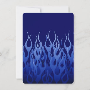 Cool Blue on Blue Racing Flames decorative