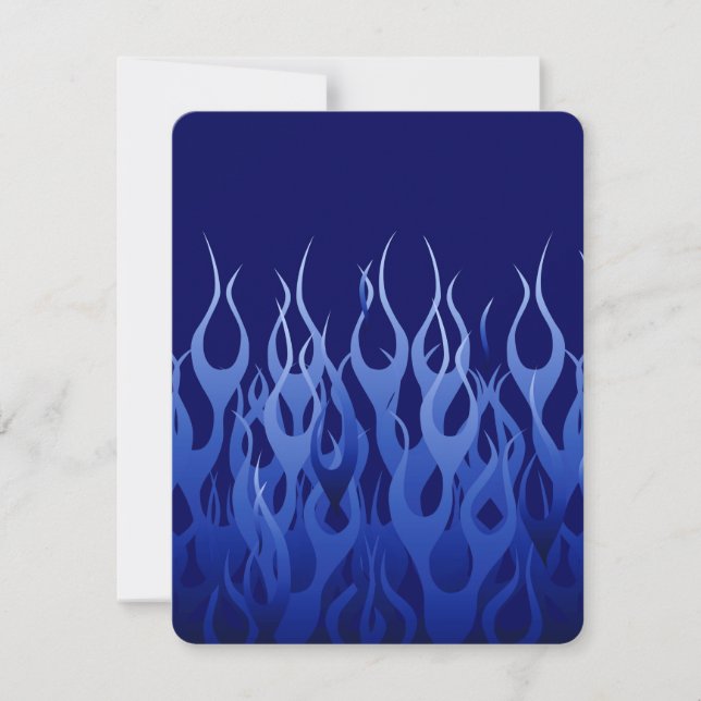 Cool Blue on Blue Racing Flames decorative (Front)
