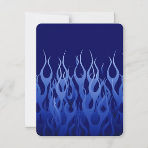 Cool Blue on Blue Racing Flames decorative