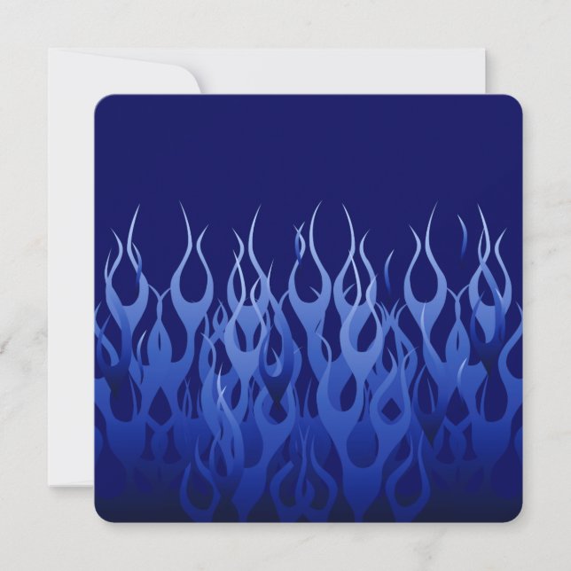Cool Blue on Blue Racing Flames decorative (Front)