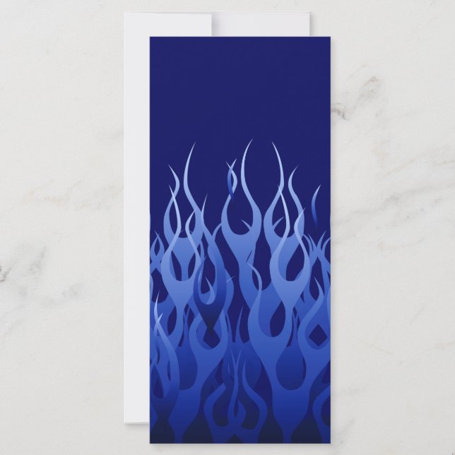 Cool Blue on Blue Racing Flames decorative (Front)