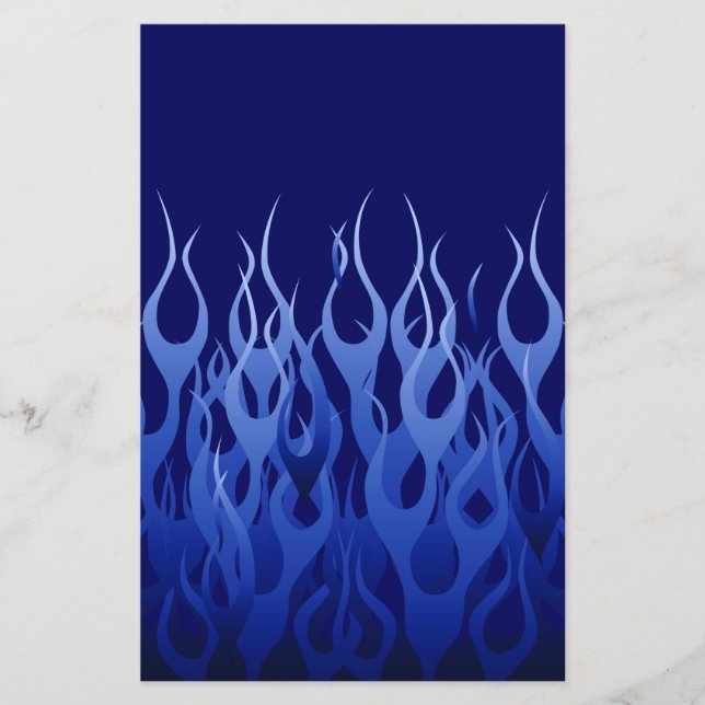 Cool Blue on Blue Racing Flames decorative Flyer (Front)