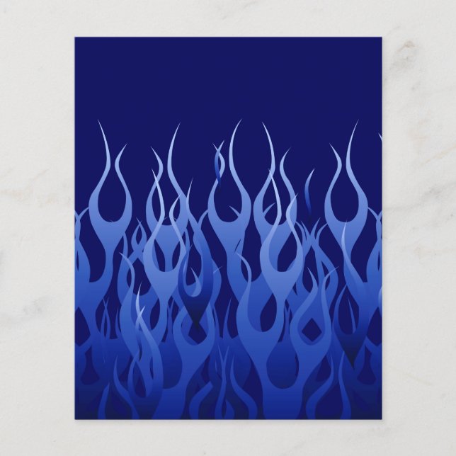 Cool Blue on Blue Racing Flames decorative Flyer (Front)