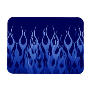 Cool Blue on Blue Racing Flames decorative Magnet
