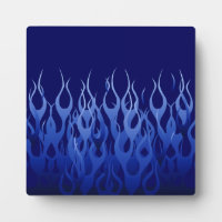 Cool Blue on Blue Racing Flames decorative