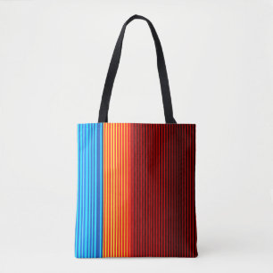 COOL Blue Orange Yellow Red Black Stripes Tote Bag