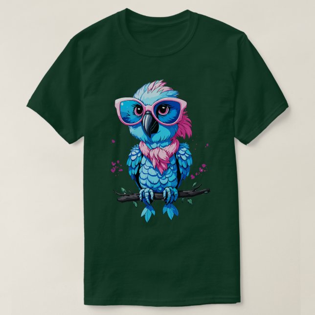 Cool Blue Parrot T-Shirt (Design Front)