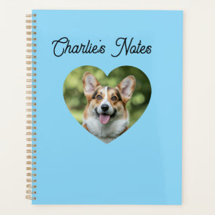 Cool Blue Personalised Pet Dog Heart Frame Planner
