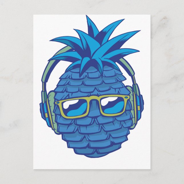 Cool Blue Pineapple Postcard (Front)