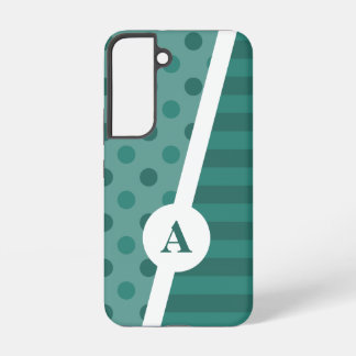 Cool Blue Polka Dot and Stripe Pattern Samsung Galaxy Case
