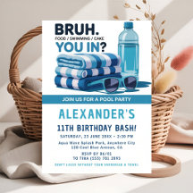 Cool Blue Pool Bash Boy Birthday 