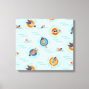 Cool Blue pool party Summer vibe Canvas Print