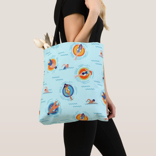 Cool Blue pool party Summer vibe Tote Bag (Close Up)