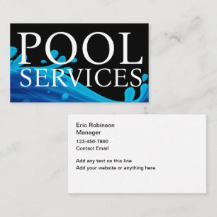 Cool Blue Pool Service Professional Business Card