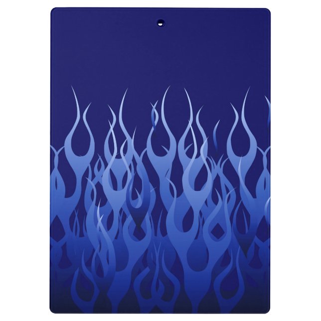 Cool Blue Racing Flames Clipboard (Back)