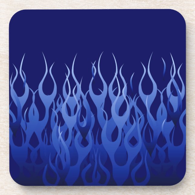 Cool Blue Racing Flames Coaster (Front)