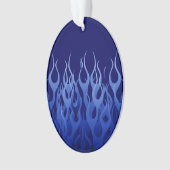 Cool Blue Racing Flames Ornament (Front)