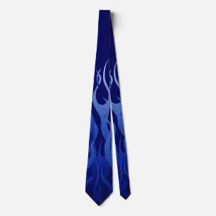 Cool Blue Racing Flames Tie
