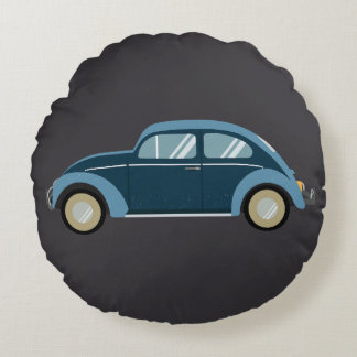 cool blue retro car with scuffs round cushion