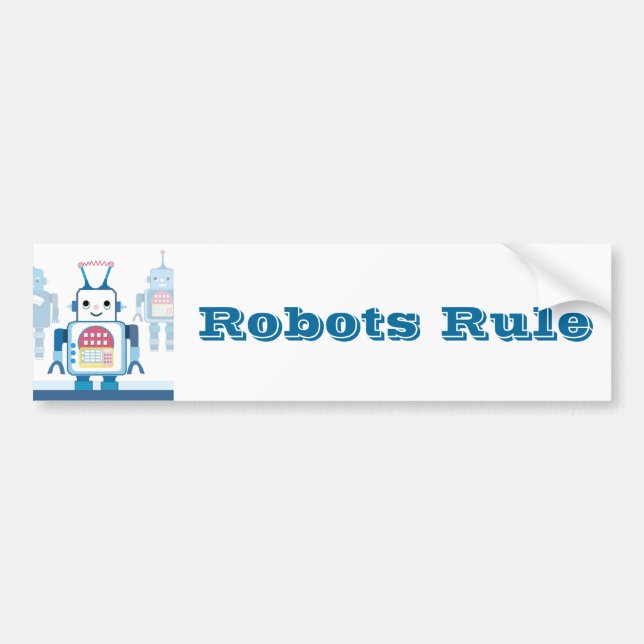 Cool Blue Robot Gifts Novelties Bumper Sticker (Front)