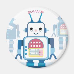 Cool Blue Robot Gifts Novelties Magnet