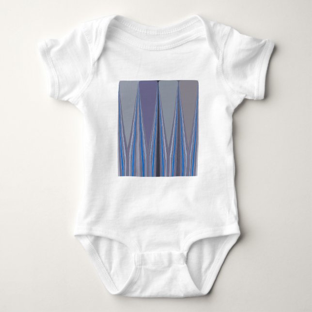 Cool Blue Seamless Design Baby Bodysuit (Front)