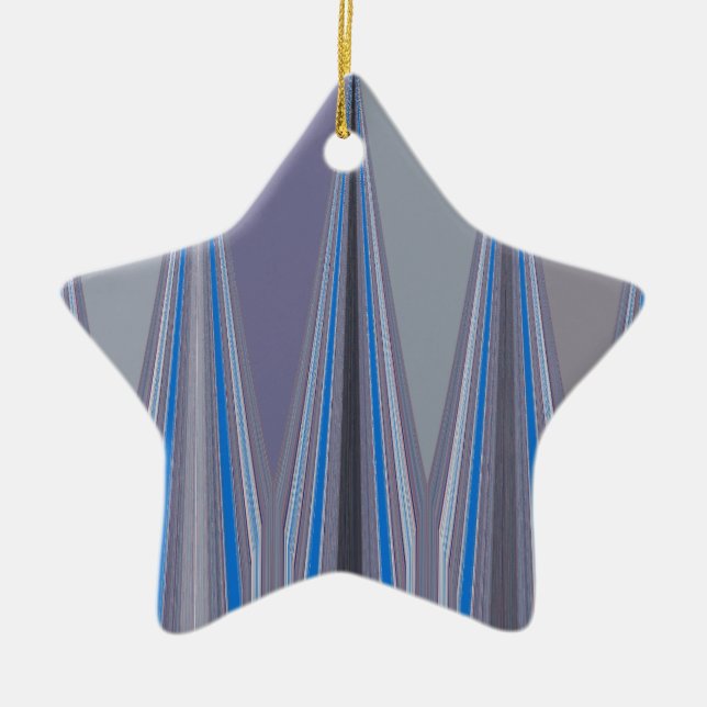 Cool Blue Seamless Design Ceramic Tree Decoration (Front)
