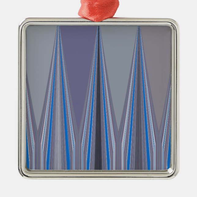 Cool Blue Seamless Design Metal Tree Decoration (Front)