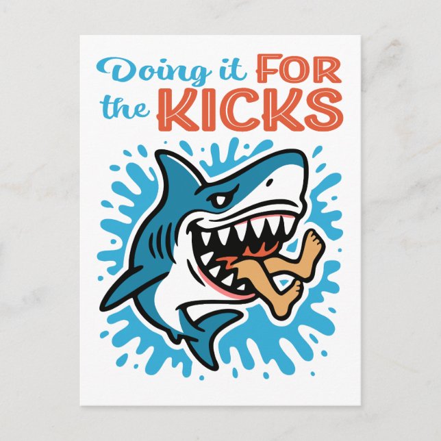Cool Blue Shark for Kicks Postcard (Front)