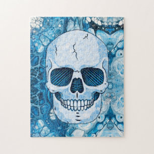 Cool Blue Skull Jigsaw Puzzle