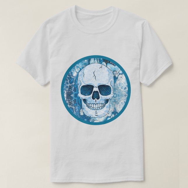 Cool Blue Skull T-Shirt (Design Front)